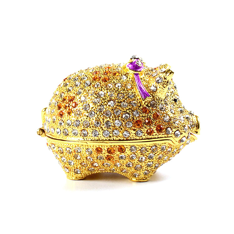Very Cute Round Piggy Trinket Box