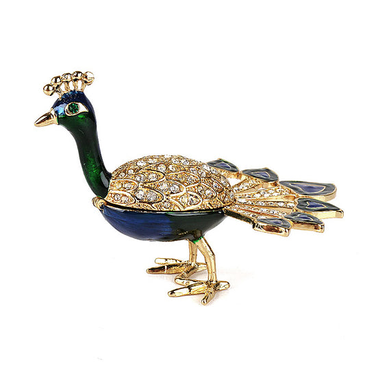 Colorful Peacock Trinket Box