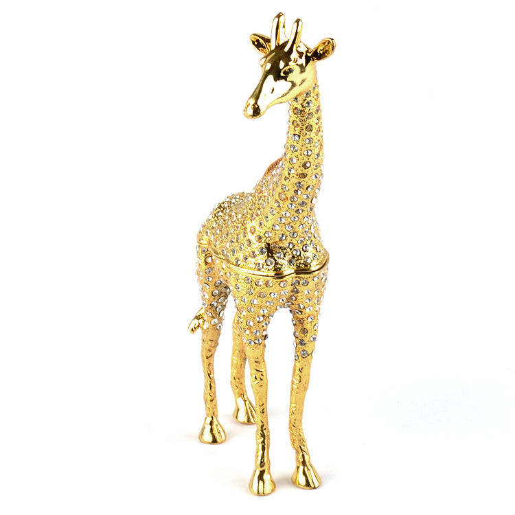 9" Tall Golden Giraffe Trinket Box
