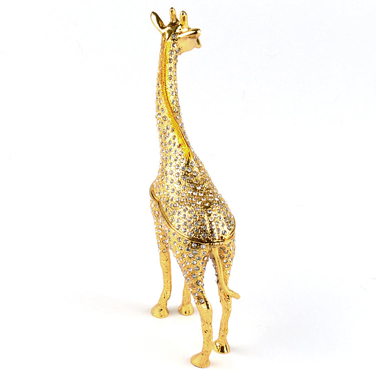 9" Tall Golden Giraffe Trinket Box