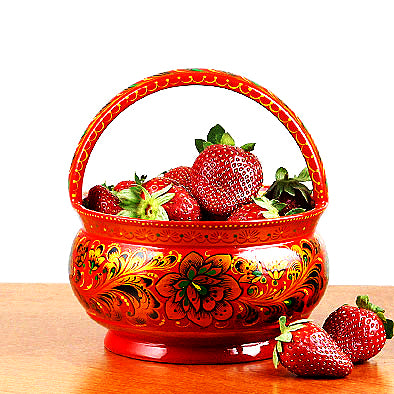 Authentic Khokhloma Russian Basket