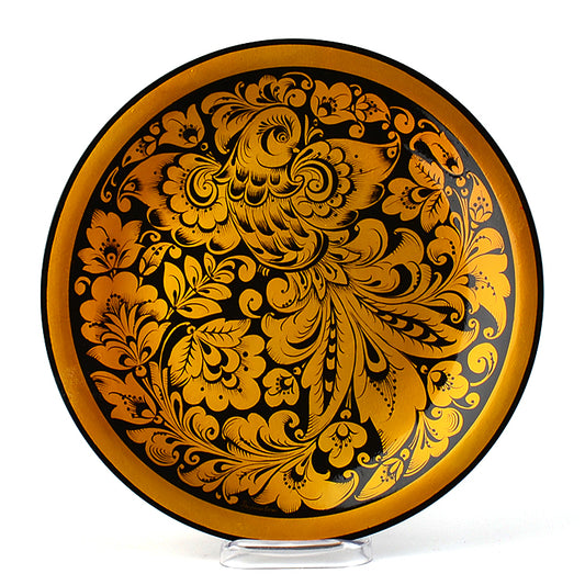 Black and Gold Khokhloma Decorative Platter