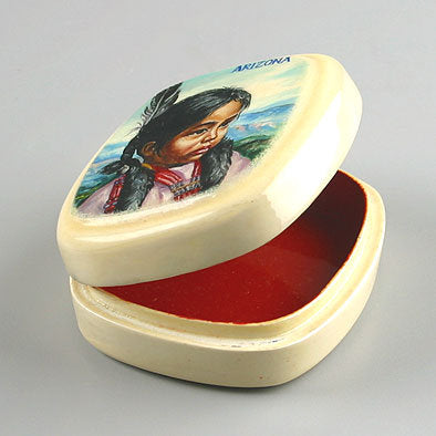 Portrait Of Native American Girl Lacquer Box