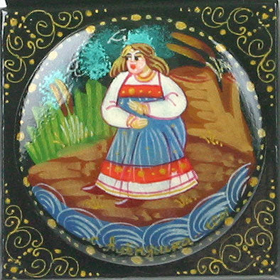 Painted Fairytale Russian Lacquer Box
