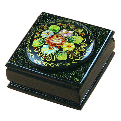 Floral Square Lacquer Box