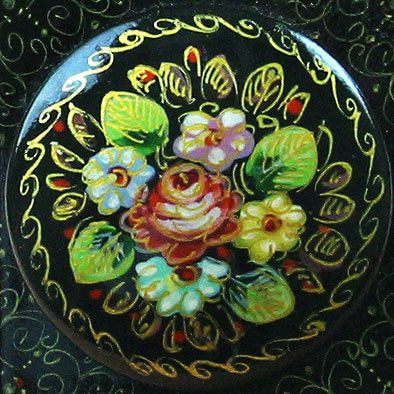 Floral Square Lacquer Box