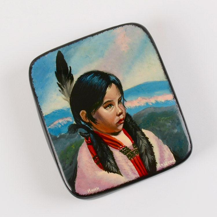 Young Native American Girl Lacquer Box