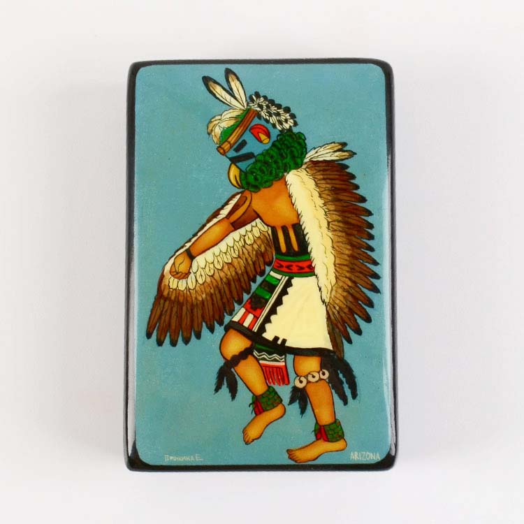 Eagle Kachina Hand Painted Lacquer Box
