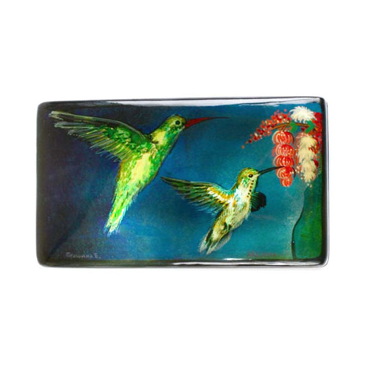 Hummingbirds Russian Lacquer Box