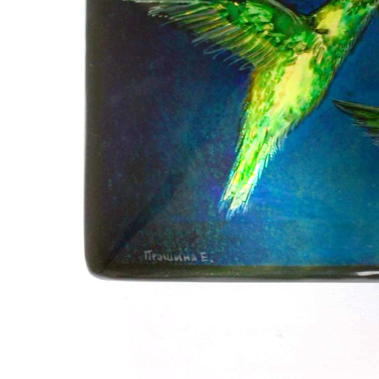 Hummingbirds Russian Lacquer Box
