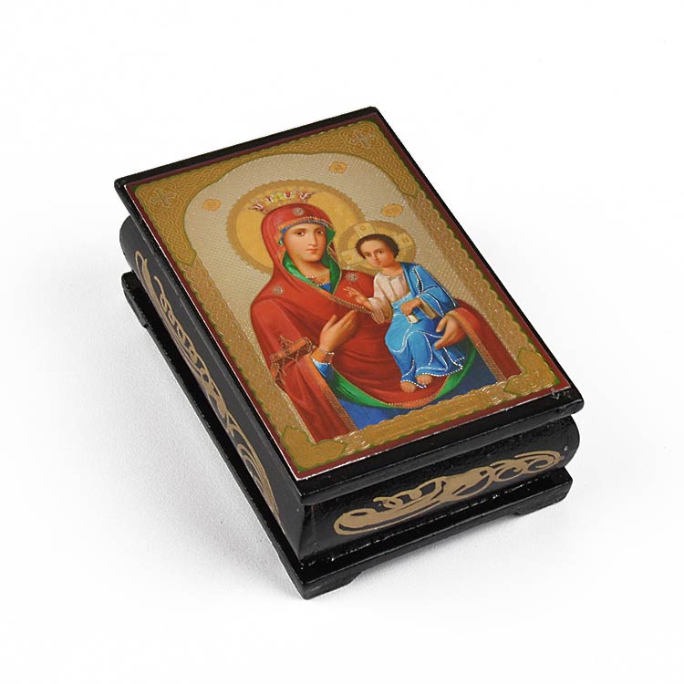 Guiding Mother of God Weeping Icon Lacquer Box