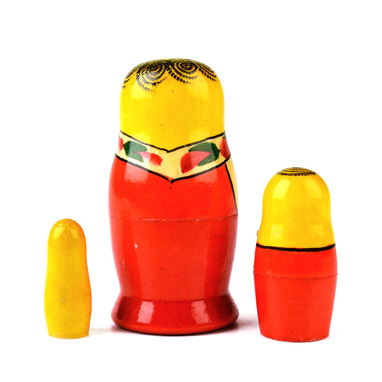 Red Roses 3 Pcs. Set Nesting Doll