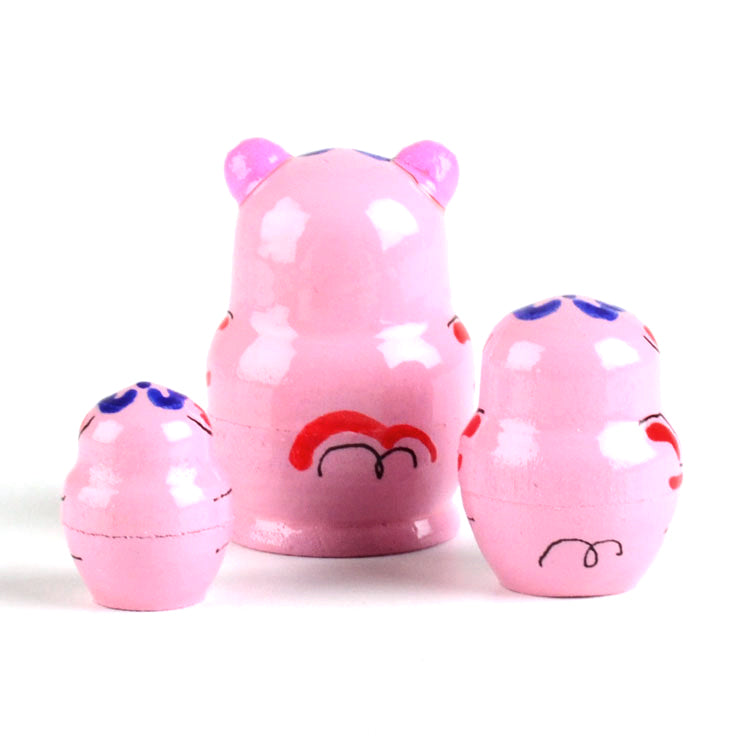 1 1-4" Tiny Pink Piggy  Stacking Doll