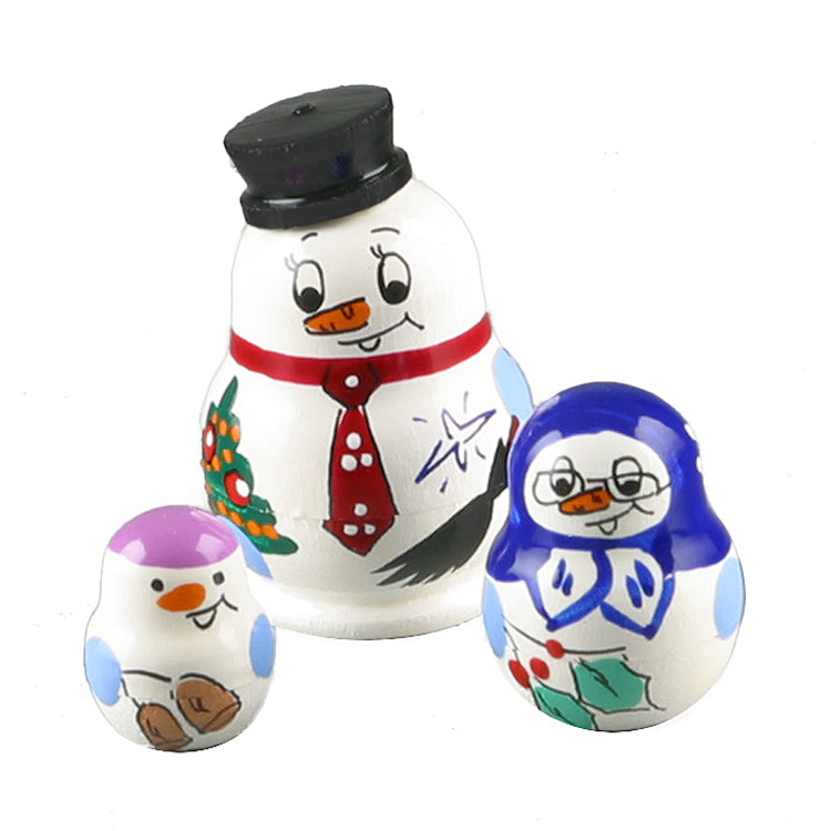 1 1-4" Tall Tiny Snowman Babushka