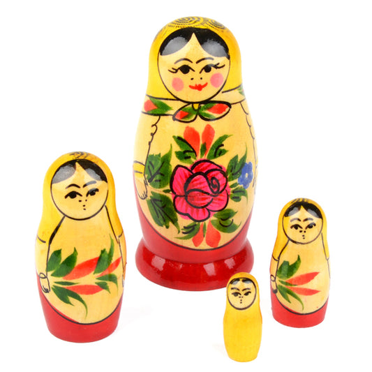 Little Red Roses Matryoshka Doll 4 pcs. Set