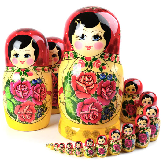 20 pc. Traditional Red Roses Matryoshka