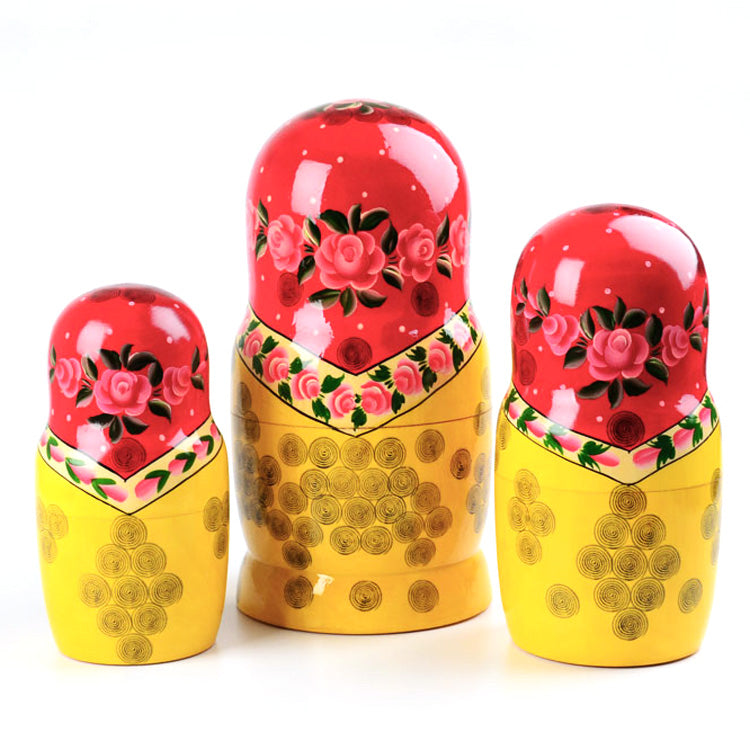 20 pc. Traditional Red Roses Matryoshka – The Russian Store