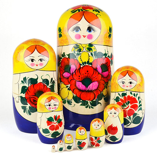 Summer Flowers Traditional Nesting Doll