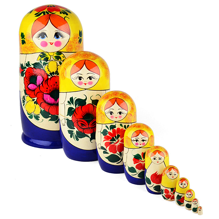 Summer Flowers Traditional Nesting Doll