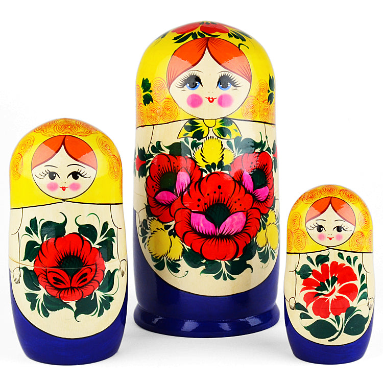 Summer Flowers Traditional Nesting Doll