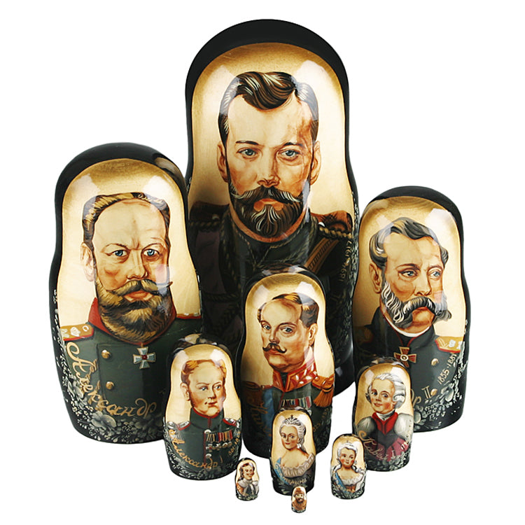 Emperors Of Russia Dynasty 10 Pcs. Nesting Doll