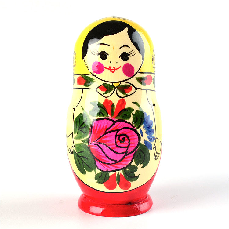 Red Roses 5 Pcs. Russian Matryoshka Set