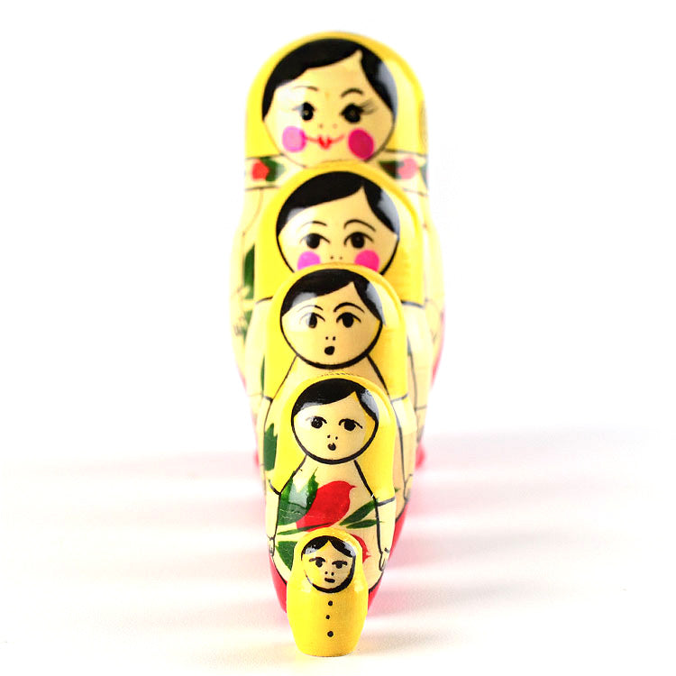 Red Roses 5 Pcs. Russian Matryoshka Set