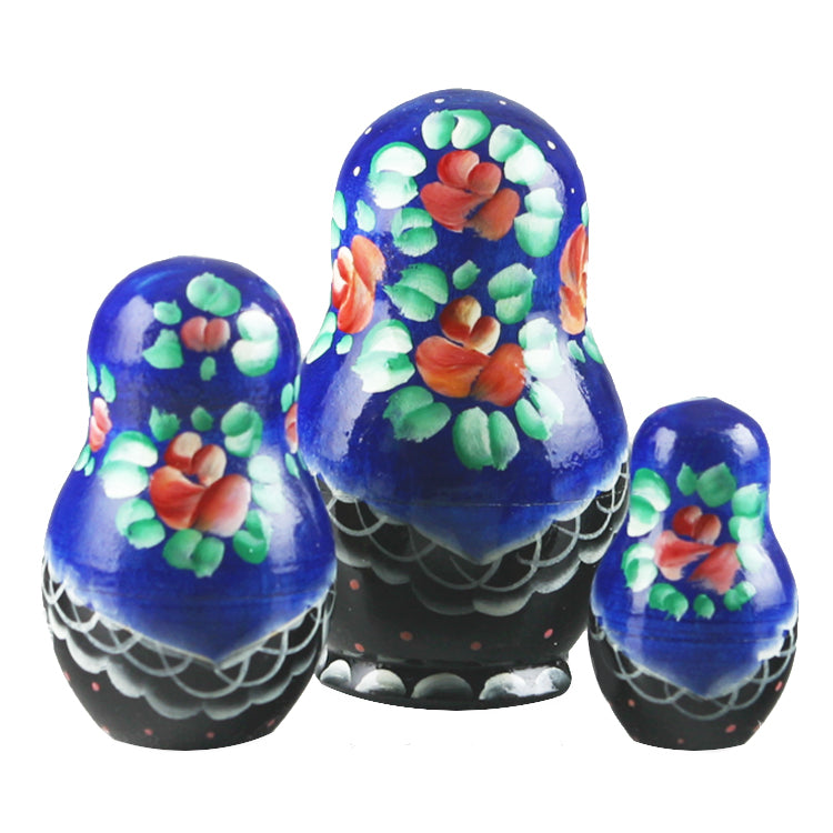 Blue Matryoshka With Cats