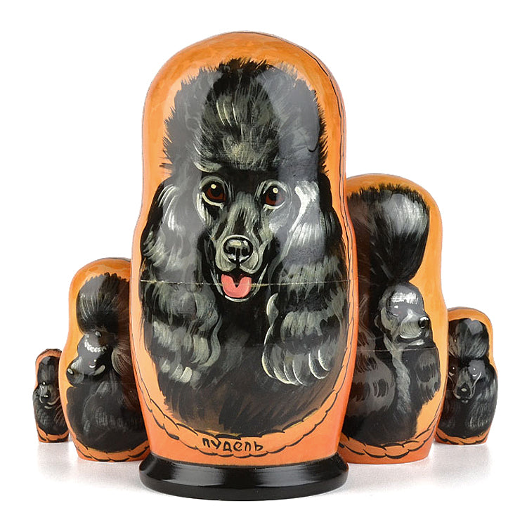 Black Poodle Nesting Doll