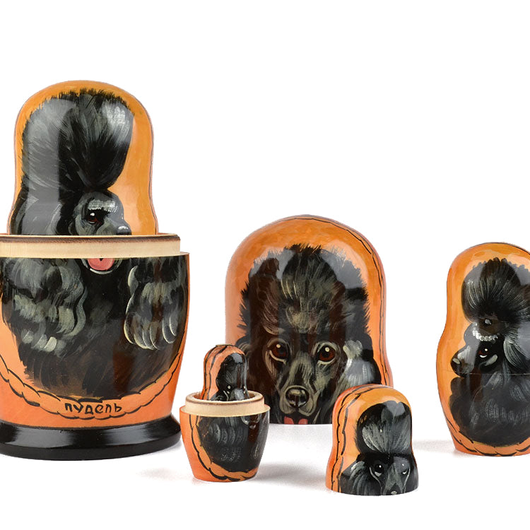 Black Poodle Nesting Doll