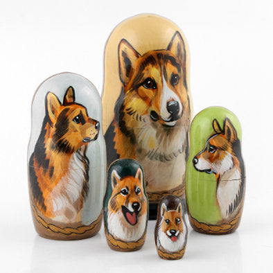 Corgi Russian Matryoshka Set