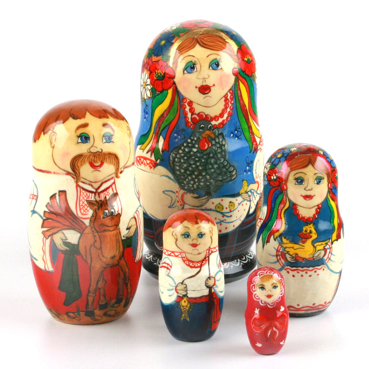Happy Ukrainian Family Matryoshka