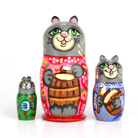 Colorful Mama Cat Matryoshka