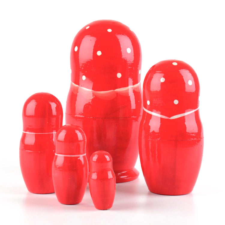 Red Matryoshka Doll with Flowers