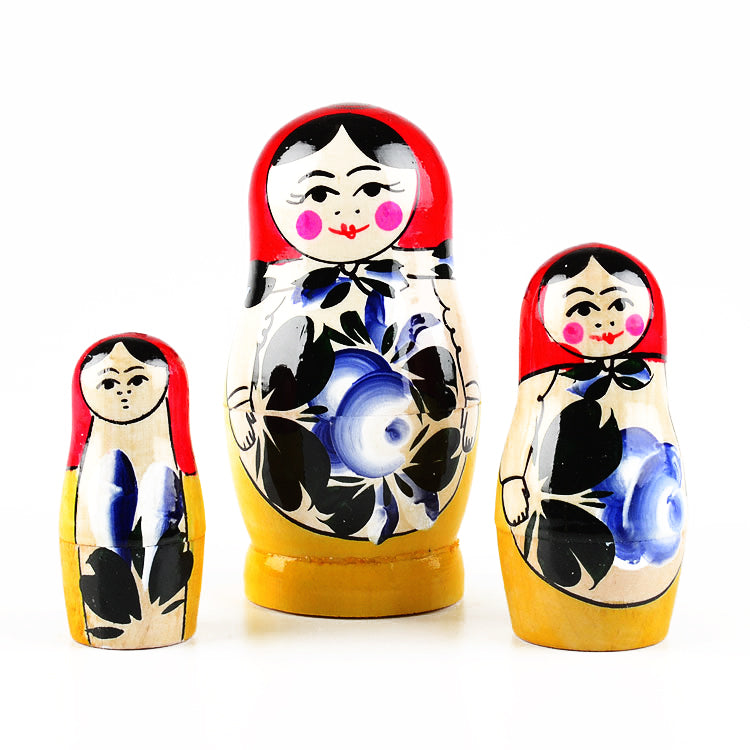 Blue Flowers Traditional Matryoshka Doll