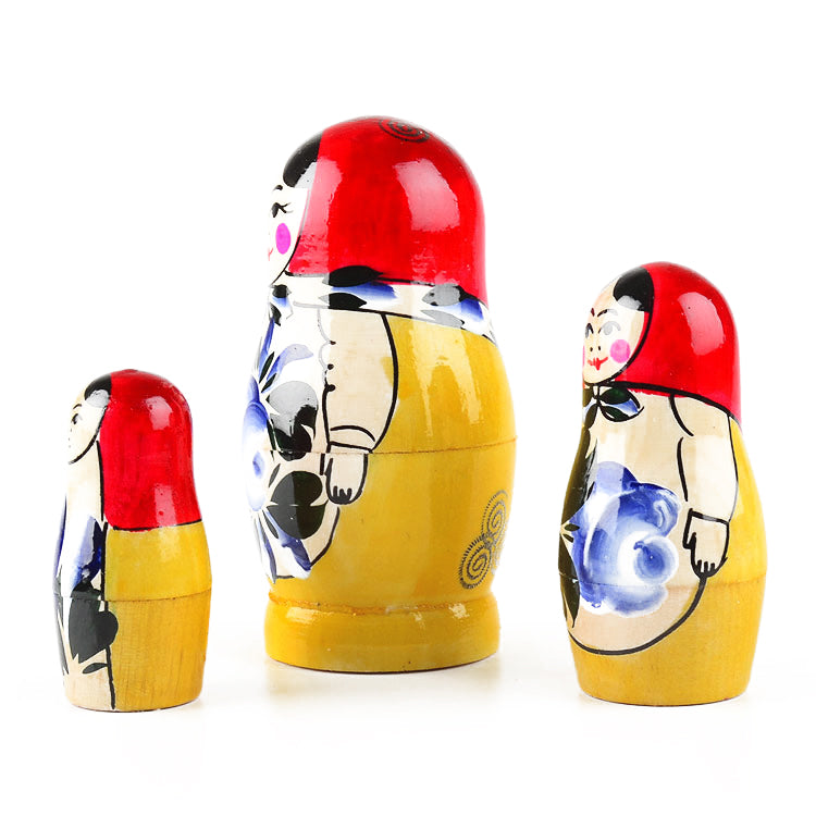 Blue Flowers Traditional Matryoshka Doll