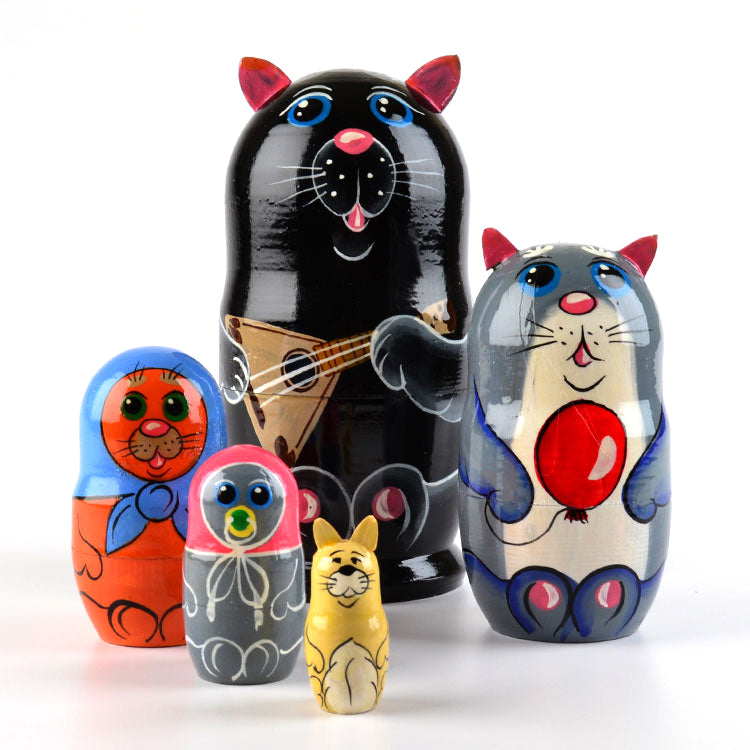 Black Cat Musician Russian Matryoshka