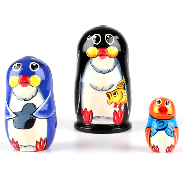 Penguin with Fish Matryoshka Doll