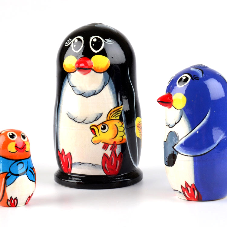 Penguin with Fish Matryoshka Doll