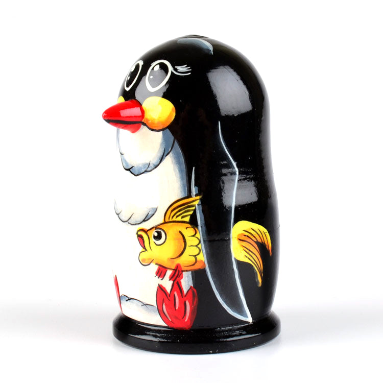 Penguin with Fish Matryoshka Doll