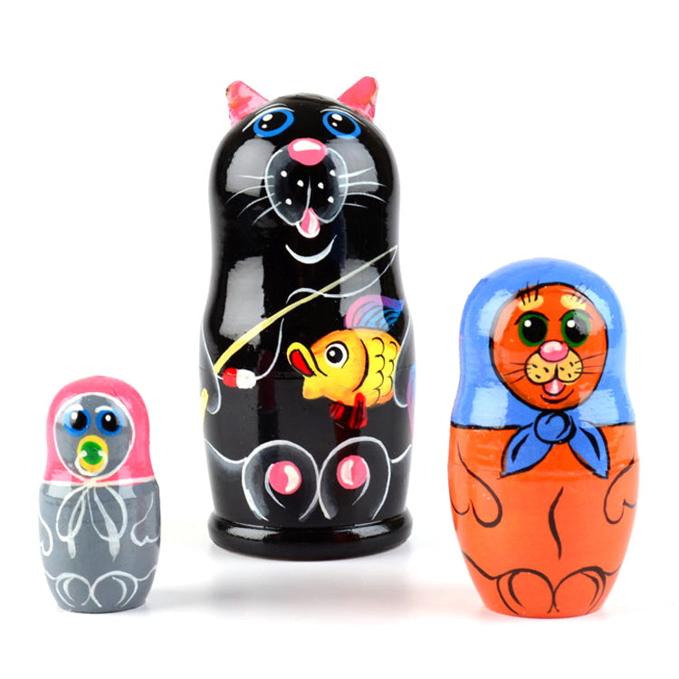 Black Cat Fishing Matryoshka