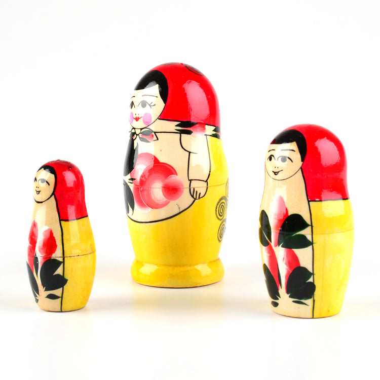 Pink Flowers Matryoshka Doll