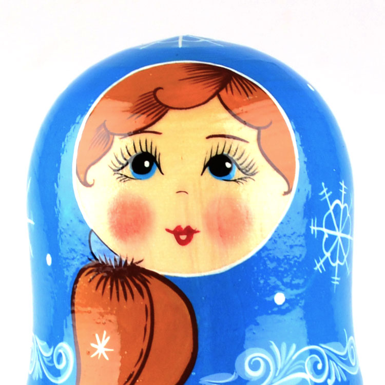 Winter Matryoshka with Snowman