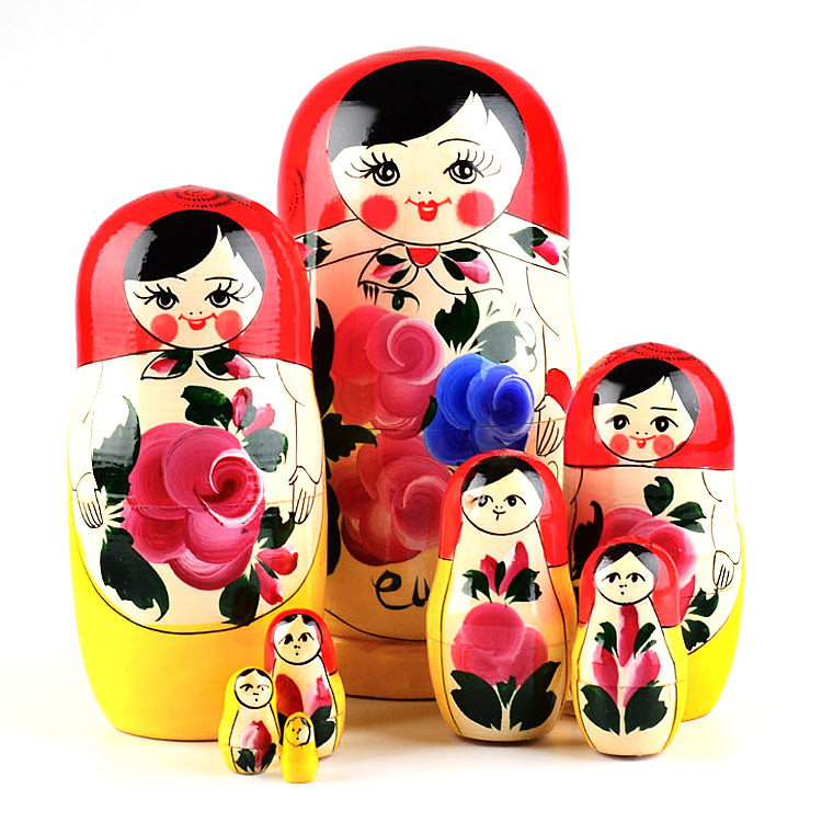 Russian Traditional 8pc Floral Matryoshka