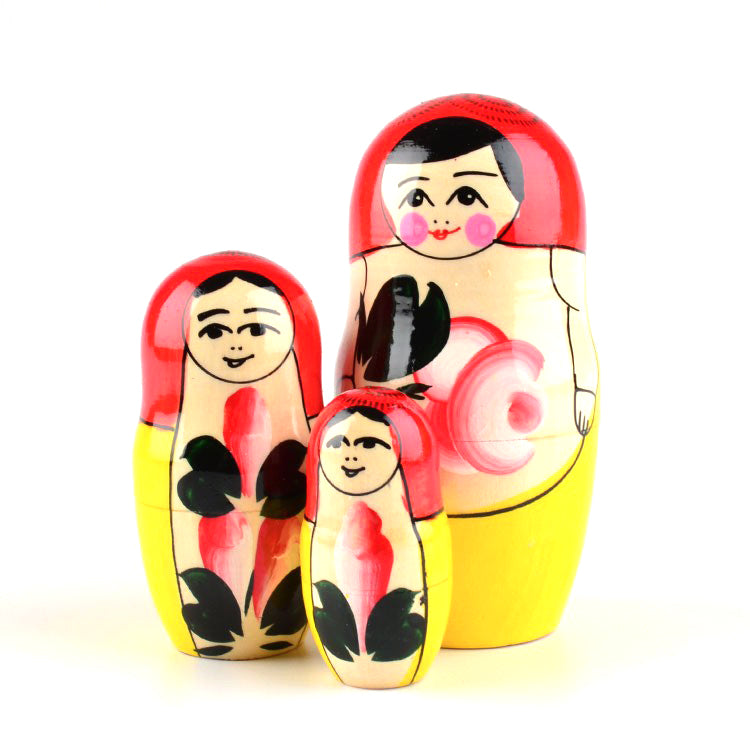 Pink Flowers 8pc Traditional Matryoshka