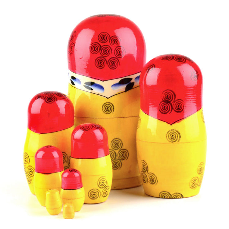 Traditional Russian Matryoshka with Blue Flowers
