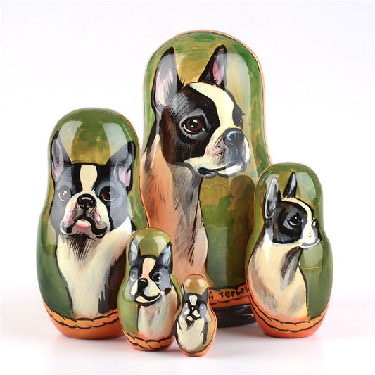 Boston Terrier Dog Stacking Doll