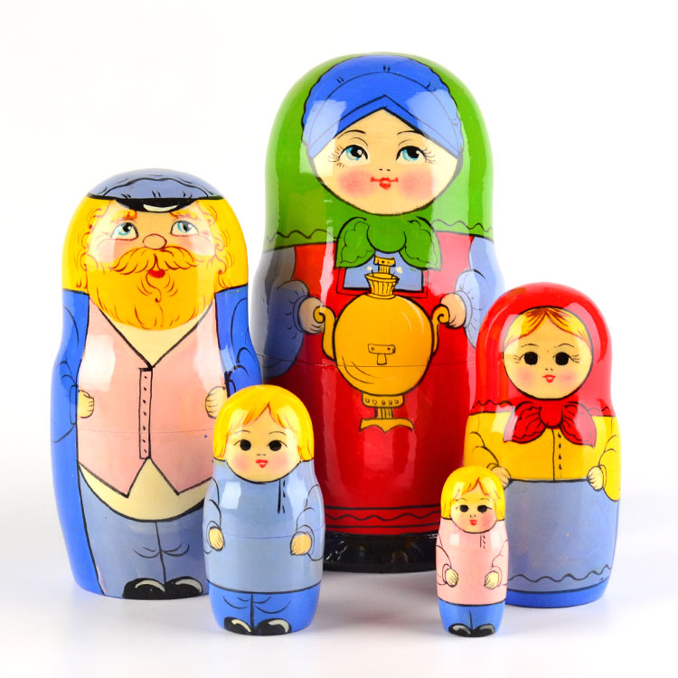 Russian Samovar Tea Family Stacking Dolls