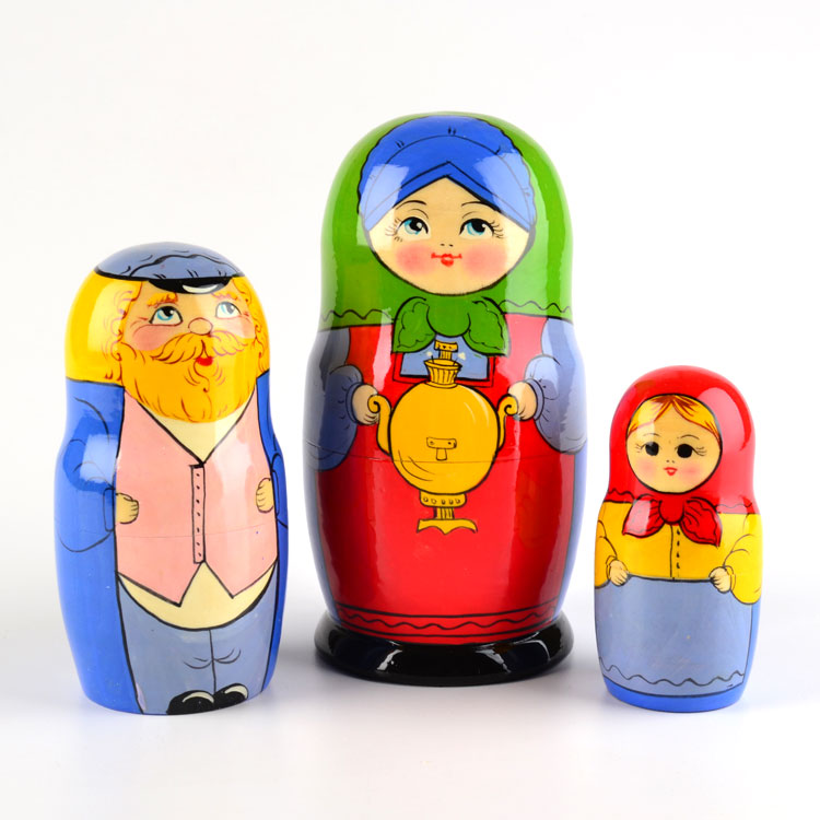 Russian Samovar Tea Family Stacking Dolls
