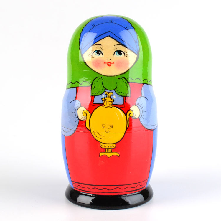 Russian Samovar Tea Family Stacking Dolls